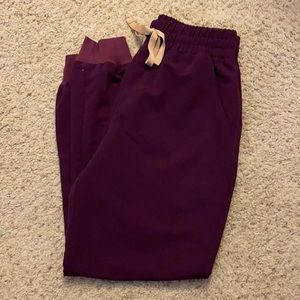 Figs deep purple high wasted joggers